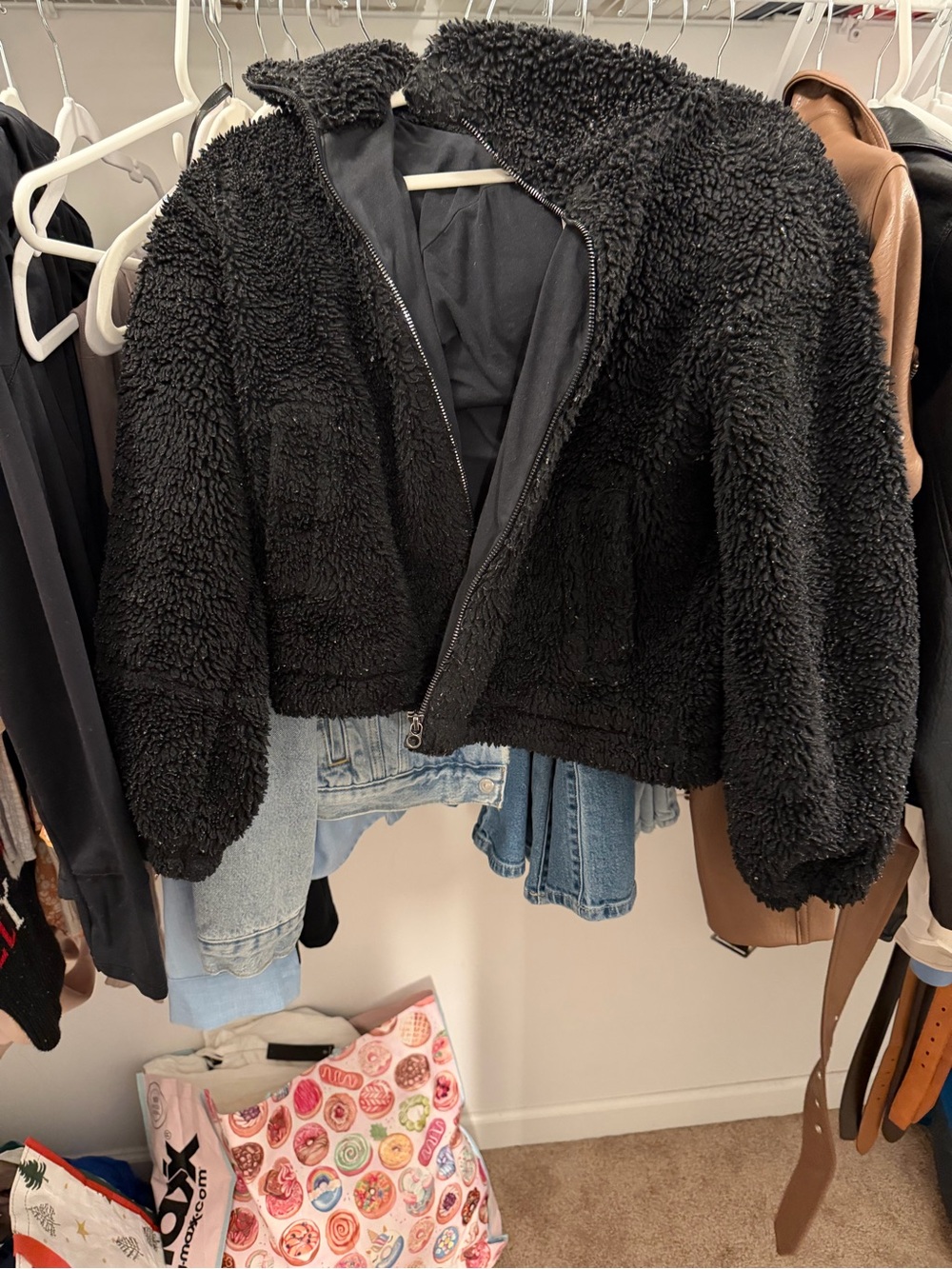 lululemon athletica Black Plush Sherpa Zip-Up Jacket
